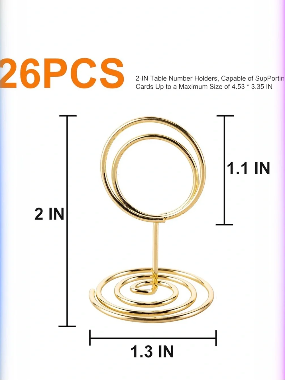 Gold Wire Spiral Place Card Holders - Set